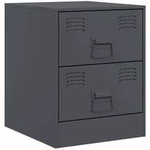 vidaXL Nachttisch Anthrazit 34,5x39x44 cm Stahl Modell 2