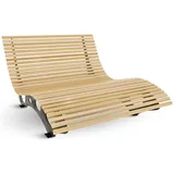 holz4home® Doppelliege Waldliege aus Holz I Wellenholzliege Holzliege Sonnenliege Waldsofa, Parkliege für 2-3 Personen