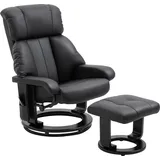 Homcom Relaxsessel Polyester 80 x 102 x 76 cm schwarz mit Hocker