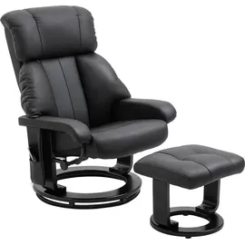 Homcom Relaxsessel Polyester 80 x 102 x 76 cm schwarz mit Hocker