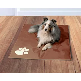 Dobar Kühlmatte für Hunde mit Pfoten Muster 99,5 x 70 cm Braun/Beige