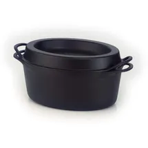 Le Creuset Doufeu Bräter 32 cm oval schwarz matt