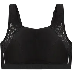 GLAMORISE Atmungsaktiver Mesh-Sport-BH - Schwarz Unterwäsche   Damen 