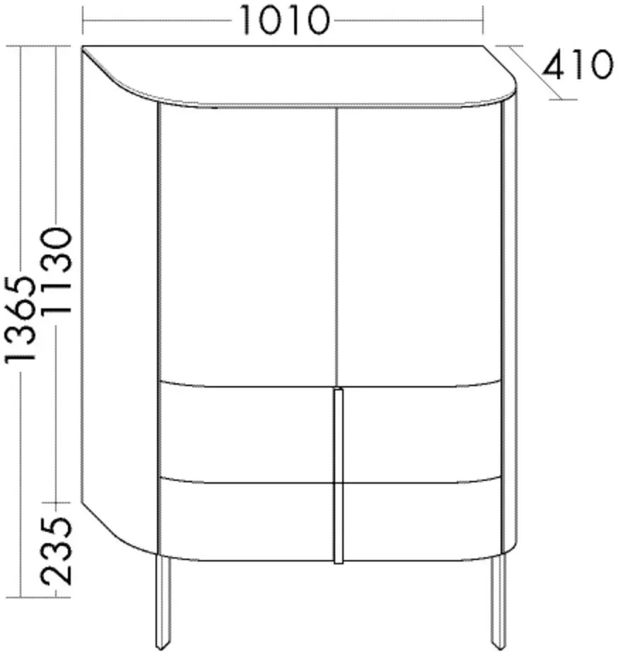 Burgbad Halbhoher Schrank Lavo 2.0 1365x1010x415 Weiß Matt, SGCL101F5044 SGCL101F5044