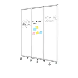 Master of Boards Mobile Trennwand   Präsentationsboard   Whiteboardoberfläche   3-teilig