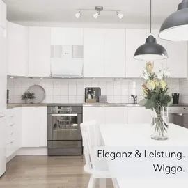 Wiggo Dunstabzugshaube 60cm kopffrei I Abluft Umluft Dunstabzug 300m3/h - LED Touch-Display 3 Stufen I Schräghaube inkl. Fettfilter & 2x Kohlefil...