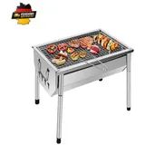 Holzkohlegrill Edelstahl 40x28x21,5 cm Trag