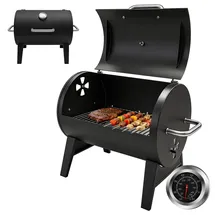 kisidus Holzkohlegrill Barrel-Design schwarz