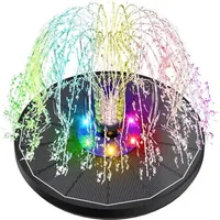 Farbenfroher Led-solarbrunnen, 3,5-w-schwimm-solar-teichpumpe Für Den Außenbereich, Solarbrunnen Aus Glas (2025) Mit 7 Düsen Und 4 Festen Stangen Für Vogeltränke, Aquarium Und Garten