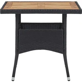 vidaXL 5-tlg. Garten-Essgruppe Poly Rattan und Massivholz Schwarz