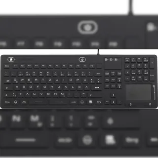 Renkforce IP 68 Industrie USB-Tastatur Schwarz Spritzwassergeschützt, Staubgeschützt, Touch-Oberfläche