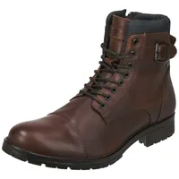 JACK & JONES Herren Jfwalbany Leather Brown Stone Biker Boots, Brown Stone, 40 EU