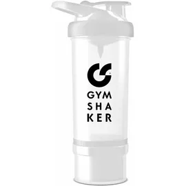 gymshaker Protein Shaker mit Pulverfach 600 + 150 ml Weiß