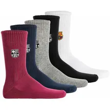 FC Barcelona 5er Pack Unisex Socken mehrfarbig 43-46