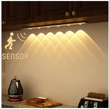 LED's light Unterbauleuchte 68cm 1,5W mit Bewegungssensor Akku USB-C RGB warmweiß kaltweiß Magnethalter - 2 Stück