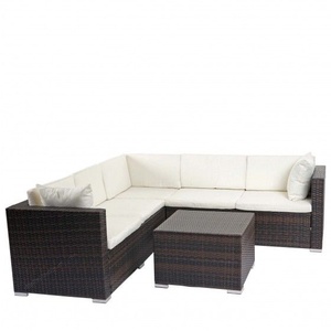 Polyrattan braun Polyrattan  Alu Loungegruppe Lounge Outdoor Sofa Sitzgruppe