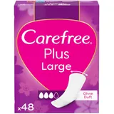 Carefree Slipeinlagen Plus Large mit leichtem Duft (48 Stück), super saugstarke & extra breite Slipeinlagen, um Flüssigkeiten sofort einzuschließen, Größe Large