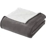Woltu Kuscheldecke Flauschig Sherpa Wolldecke, Sofadecke XL weiche Wohndecke für Couch und Sofa, 150x200 cm Grau 150x200cm - Grau