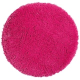 PANA® Runde Badematte Hochflor (Ø 56 cm) • Badteppich rund aus weichen Mikrofasern • Saugstark & waschbar • Runder Duschvorleger, Badvorleger, Badezimmerteppich rund • Farbe: Fuchsia