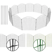 NewHabitat | 10x Teichzaun Steckzaun aus Metall, Anthrazit, 78cm - Erweiterbares Zaunset für Garten, Teich, Pool und Tiergehege