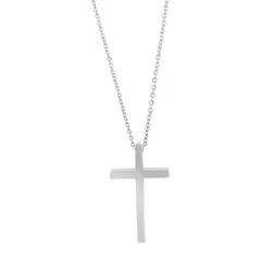 Kette mit Anhänger ADELIA ́S "Neuheit 2025 - Unisex Edelstahl Halskette mit Anhänger Kreuz", silber, kreuz, Halsketten, Damen, unbekannt, Edelstahl