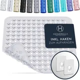 Homerella Homerella® Duschmatte rutschfest - 100% BPA frei - Inkl. 2 Haken zum Aufhängen 53x53cm - Antirutschmatte Dusche hautsensitiv & schimmelresistent - Duscheinlage maschinenwaschbar