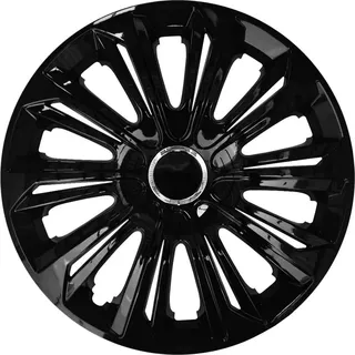 J&J AUTOMOTIVE | Radkappen Radzierblenden 4er Set 16 Zoll Alu-Optik-Schwarz Strong, 16" Schwarz lak. 4tlg, Radabdeckung, Zierblenden, Felgen