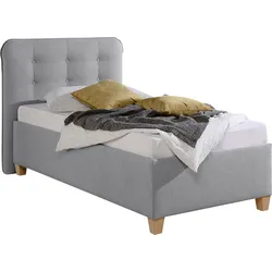 Polsterbett MAINTAL, grau, B:108cm L:210cm, Betten, Polsterbett Polsterbett ohne Bettkasten, inklusive Bettkasten