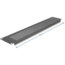 Delock Glasfaser-Blindblech - mit runden Löchern - Schrankmontage - Schwarz - 2U