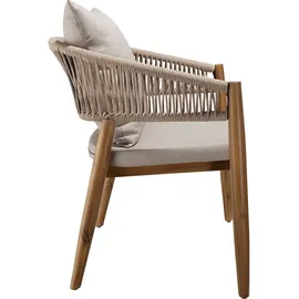 Tectake Manacor Gartenstuhl 59 x 84 x 32 cm beige 6 St.