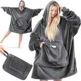 Kesser Hoodie Decke mit Ärmeln Deckenpullover Vielseitig Tragbare Decke zum Anziehen für Damen Herren Sweatshirt Warm Kuschelpullover Erwachsene Ärmeldecke Oversize