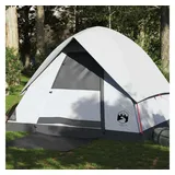 vidaXL Kuppelzelt 4 Personen Weiß/Dunkel