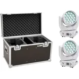 Eurolite Set 2x LED TMH-X4 Moving-Head Wash Zoom ws + Case