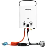 GASLAND Go Shower G5-DE Gas-Durchlauferhitzer, Propan/Butan (50mbar) Warmwasserbereiter für den Außenbereich mit Schnellanschluss-Duschkit, Warmwasserduschen für Camping