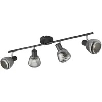Trio Leuchten 4er Spot Tarifa E14 schwarz matt Metall/Glas