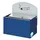 Proregal Robuster Wandascher mit Schild 0,4 Liter, HxBxT 16 x 14 x 9,8 cm Verzinkter Stahl Blau
