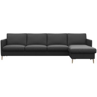 FLEXLUX Ecksofa »Fiore, L-Form, bequem und komfortabel durch hochwertigem Sitzaufbau«, schmale Armlehnen, Kaltschaum, Füße Alu+ Eiche schwarz