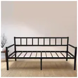 Dreamzie Tagesbett 90x190 cm mit Höhe von 36 cm - Bettsofa 1 Platz mit Lattenrost für Matratzen 90x190 cm - Bett Bed Frame aus Schwarzem Metall