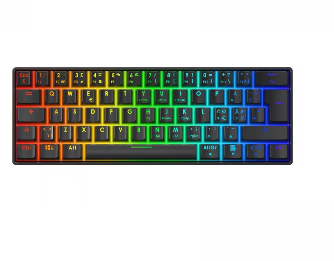 Deltaco Gaming DK470 60 % ISO Hot-Swap Mechanische Gaming-Tastatur – Schwarz