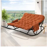HomeMiYN Schaukelsessel Doppelschaukelstuhl Metall Relaxstuhl –Outdoor & Indoor Schaukelsessel