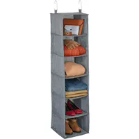 Relaxdays Kleiderschrank Hängeregal, 6 Fächer, Stoff, HBT: 131 x