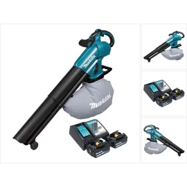 Makita DUB 187 RG2 Akku Laubbläser und Laubsauger 18 V Brushless + 2x Akku 6,0 Ah + Ladegerät