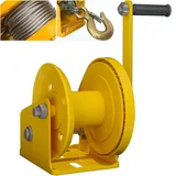NUACOS Handseilwinde, 1200lbs/1800lbs/2600lbs (Max. 150/300/500kg) Seilwinde Manuelle Handseilzug Bootswinde mit Drahtseil (5m/10m/15m/20m/30m) und Alloy Steel Hook,1200lbs,30m