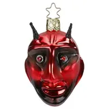 Inge-Glas® Christbaumschmuck, Christbaumschmuck Glas Krampus 7,5cm rot 1 Stück rot|schwarz