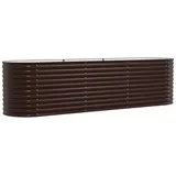 vidaXL Garten-Hochbeet verzinkter Stahl 320 x 80 x 81 cm Braun