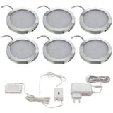 SEBSON Aufbauleuchte LED Schrankleuchte 6er Set, IR Sensor, dimmbar, 8x 2W, 130lm warmweiß