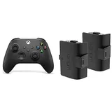 Xbox Wireless Controller Carbon Black+Venom Doppelpack mit wiederaufladbarem Akku Controller - Schwarz Series X & S One