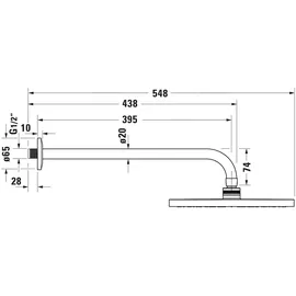 Duravit Kopfbrausenset MinusFlow mit Kopfbrause, Brausearm, chrom