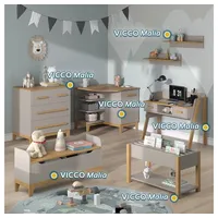 VitaliSpa Spielzeugtruhe Malia, Cashmere-Eiche, 107.2 x 50 cm mit Sitzbank