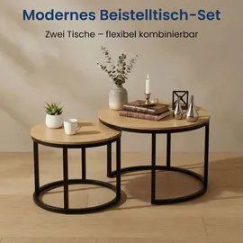 home collective Couchtisch Rund Eiche hell 50 x 43 cm